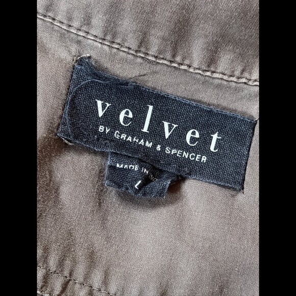 Velvet by Graham & Spencer Shirt Large Mens Brown Long Sleeve Collared Pocket - Picture 7 of 9
